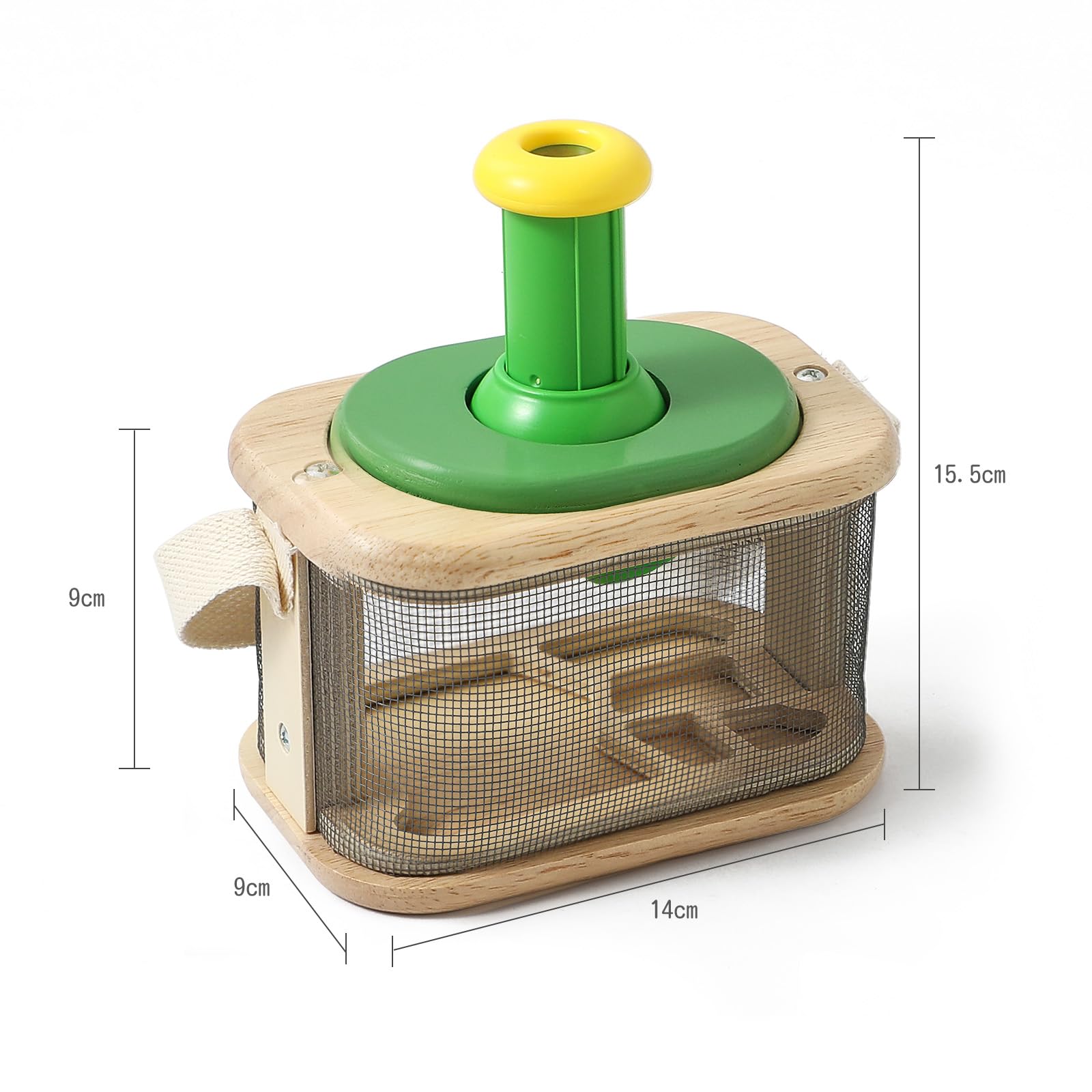 Amazon | WOODEN TEETHER 昆虫観察ボックス 子供用 木製 360度回転